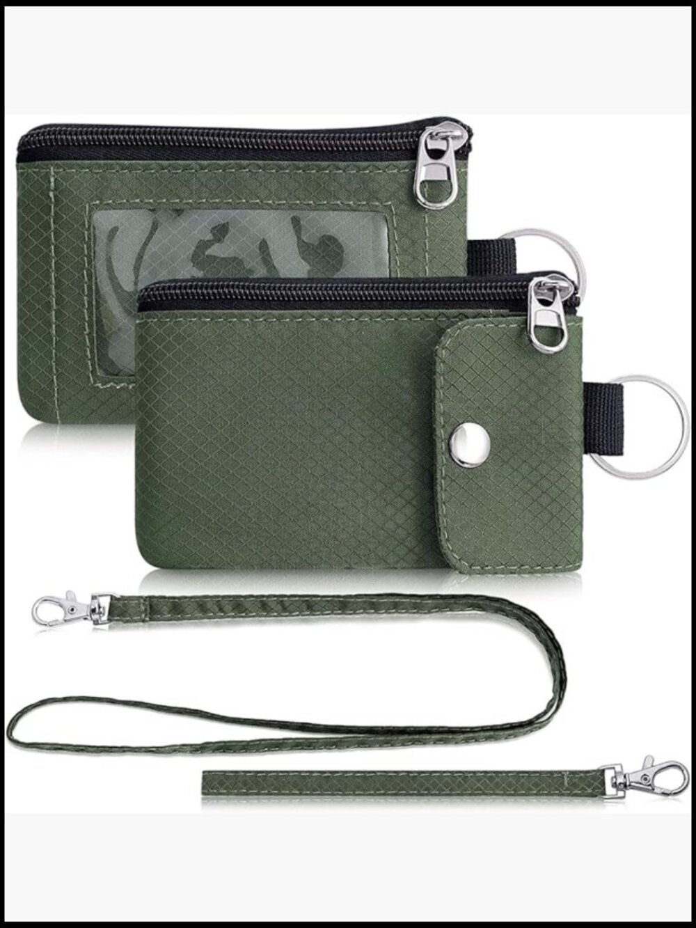 Minimalist RFID Blocking Travel Wallet Keychain Lanyard Zipper Water Resistant